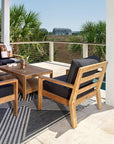 Best Designed Outdoor Luxury Teak Wood Living Set With Coffee Table, Sofa, Love Seat, Club Chair