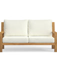 Harbor Classic Luxury Outdoor All Teak Wood Loveseat For Two With The Most Comfortable Sunbrella Cushions In Any Color