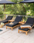 Highest Quality Teak Outdoor Chaise Lounge Chairs With Sunbrella Cushions