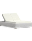 White Wicker Double Chaise Lounge
