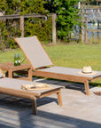 Durable outdoor teak sun loungers