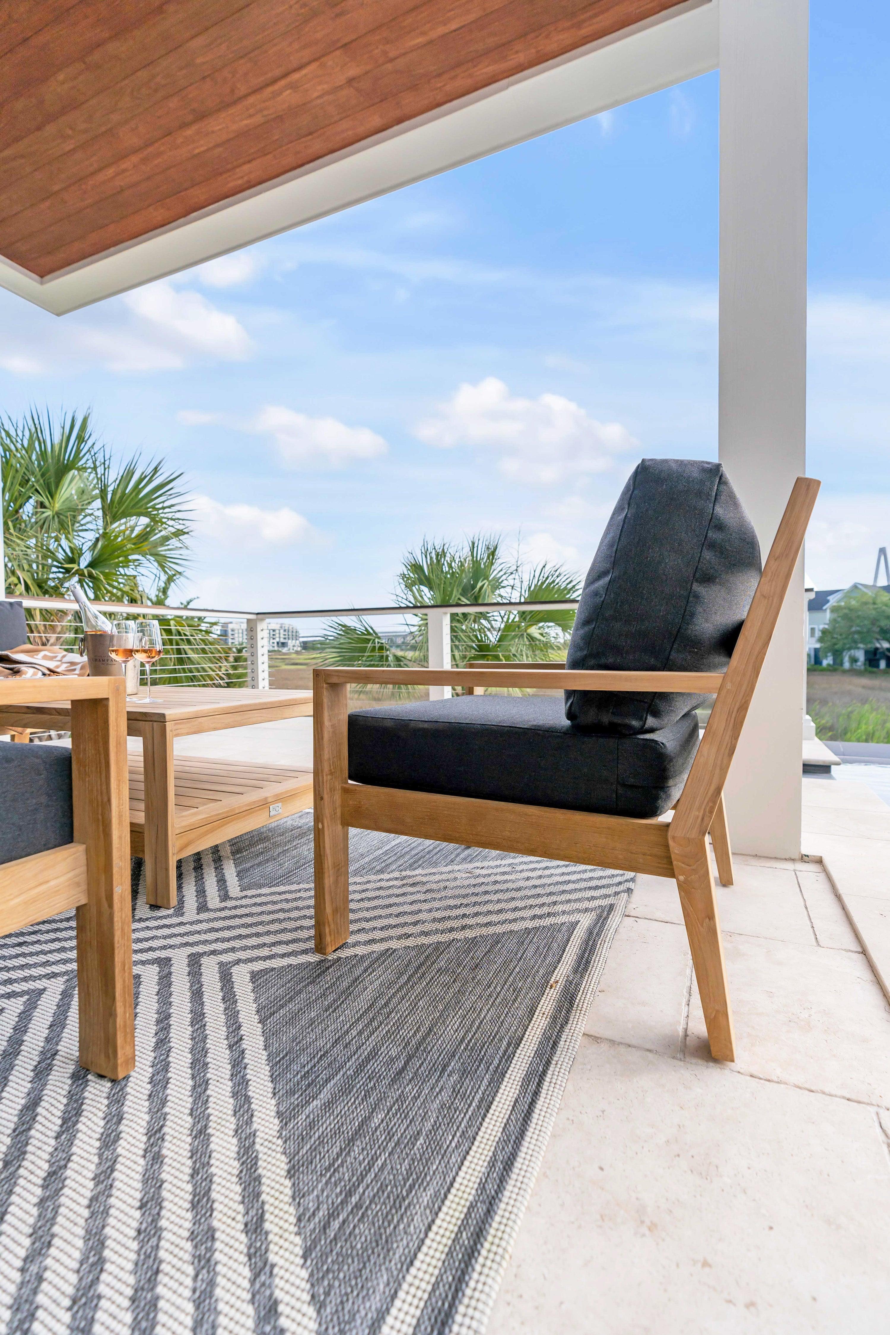 Teak Outdoor Chair With Free Sunbrella Cushions