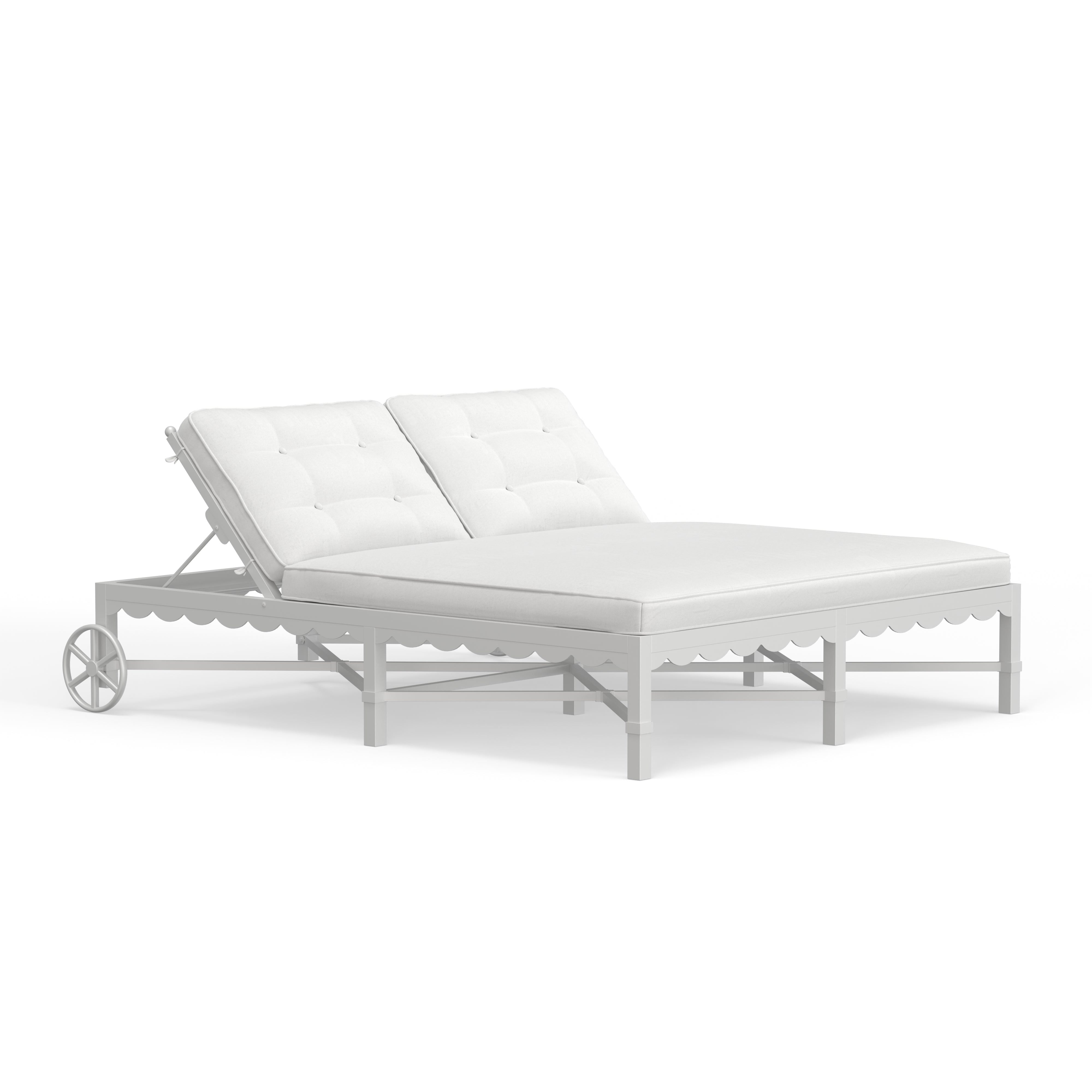 Luxury Outdoor White Double Chaise