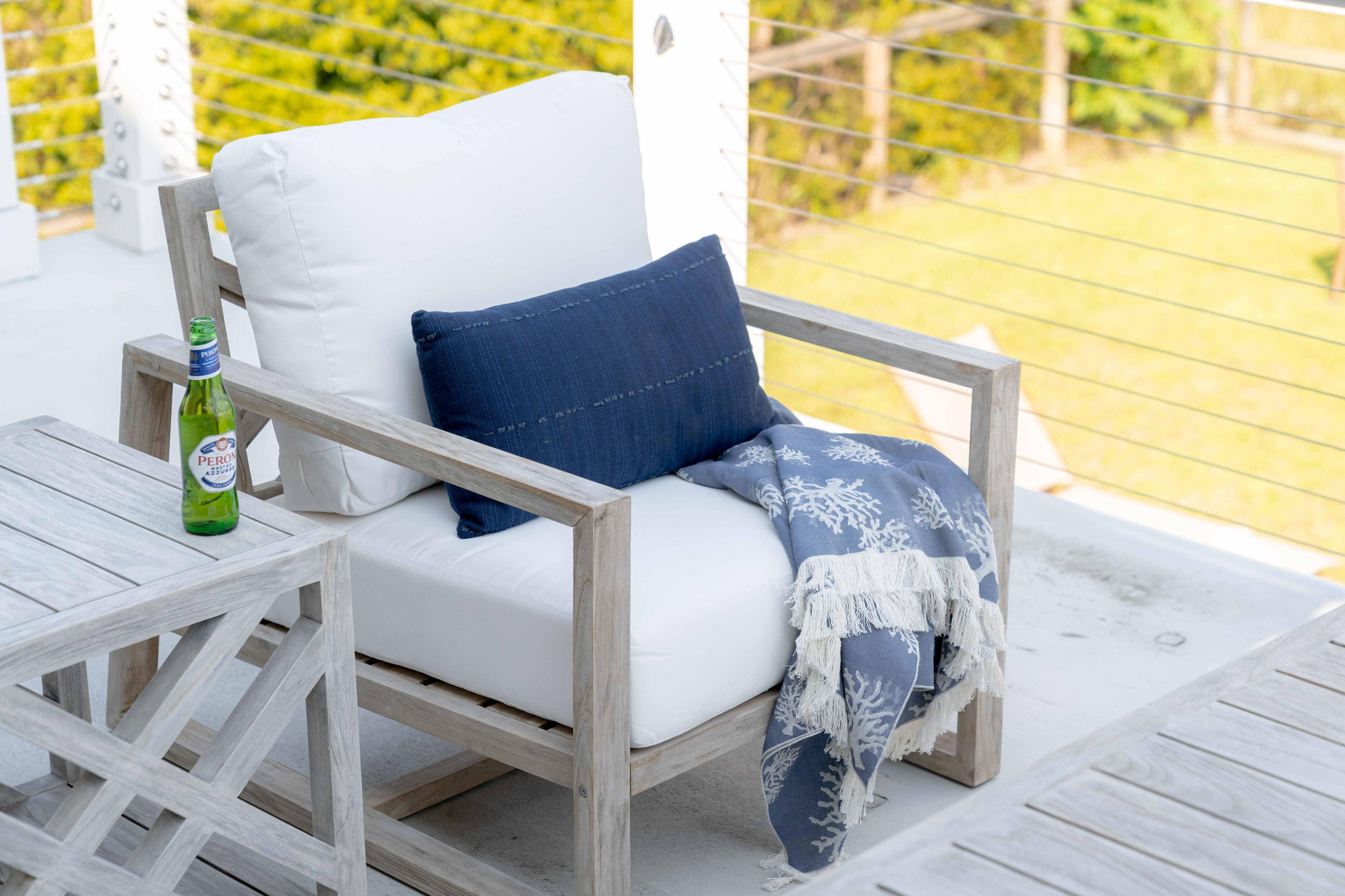 Contemporary Teak Patio Club Chair