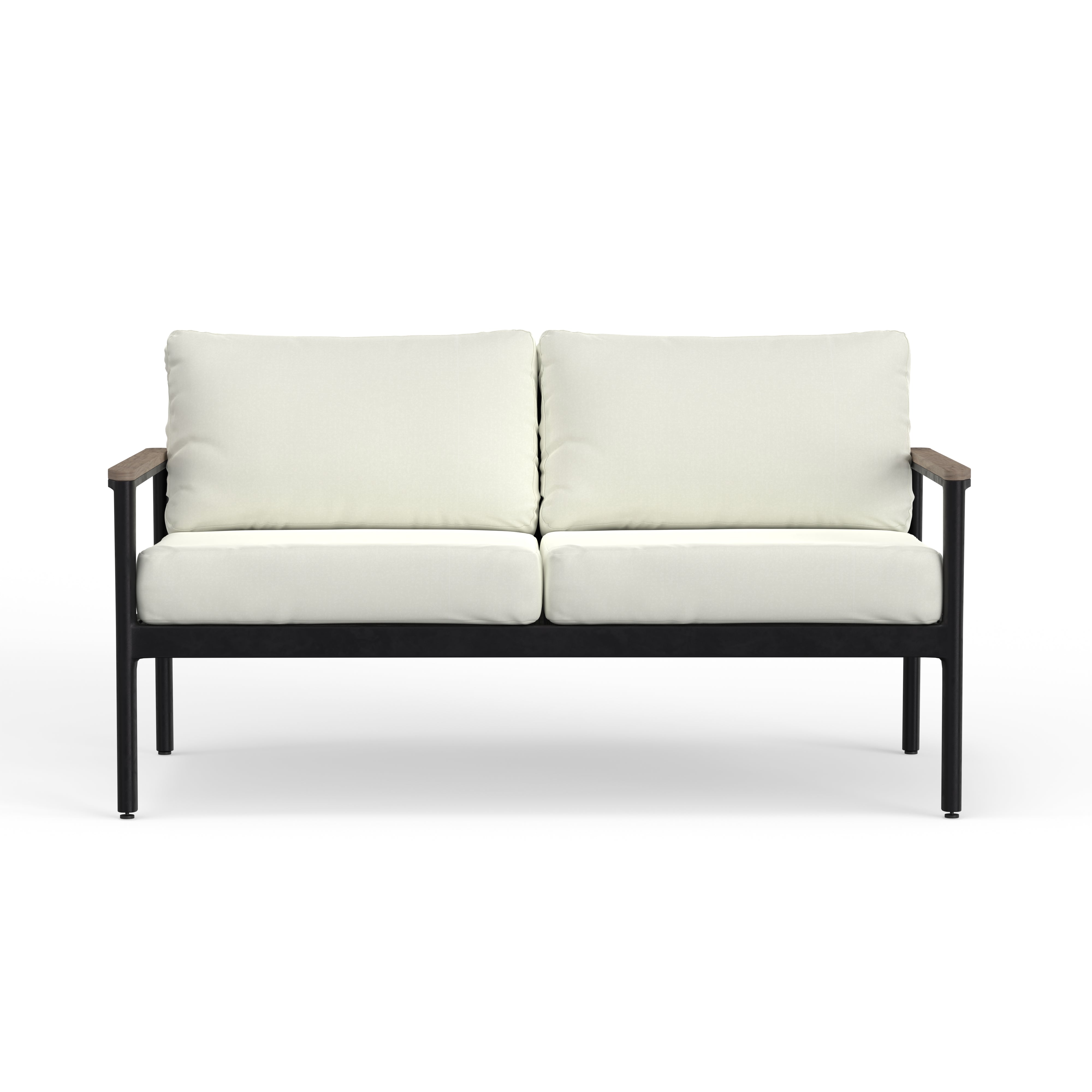 Aluminum &amp; Teak Outdoor Sofa
