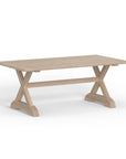 Best Quality Luxury Outdoor Weathered Gray Teak Trestle Dining Table
